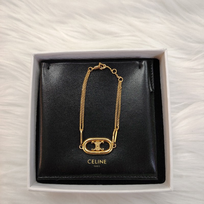 Celine TRIOMPHE金色飾面手鏈-0