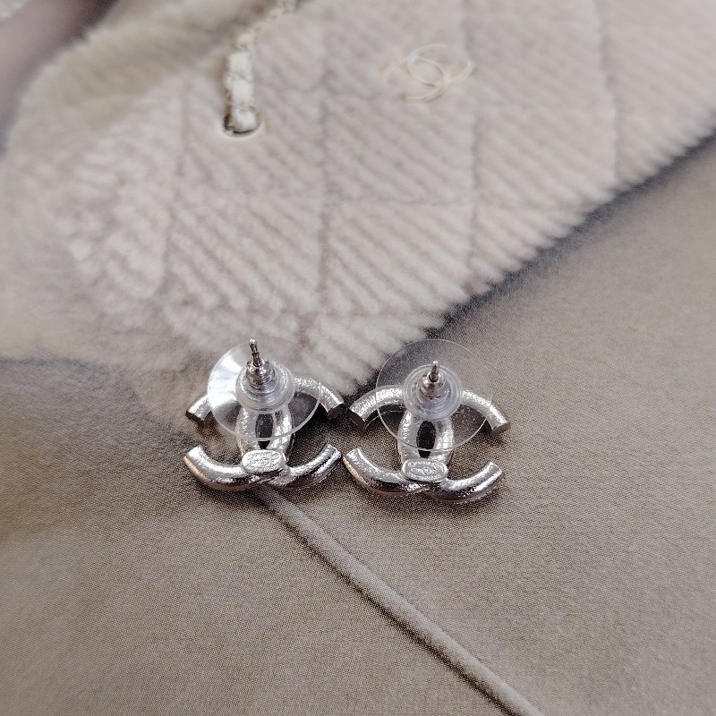 Chanel 香奈兒 雙C金色水鑽耳環-3