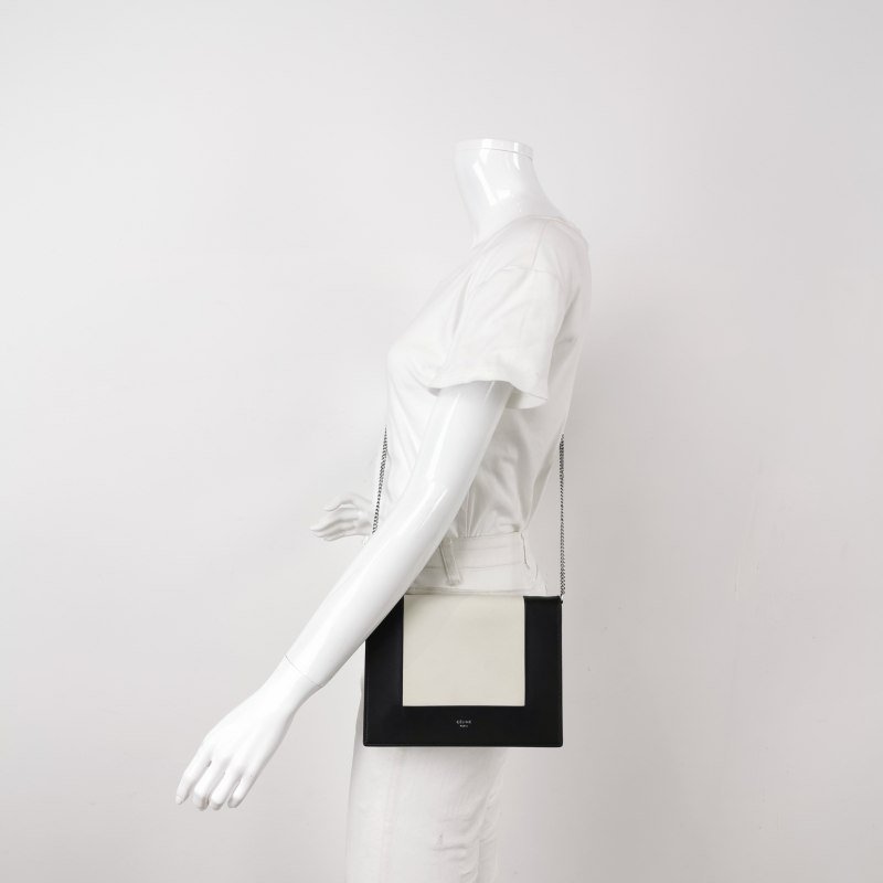 Celine Frame 羊皮 拼色 字母logo 畫框造型 斜背包 單肩包-2