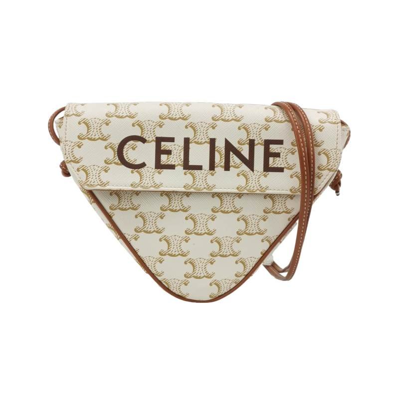 Celine Triomphe 凱旋門 牛皮 字母Logo 三角 斜背包-0