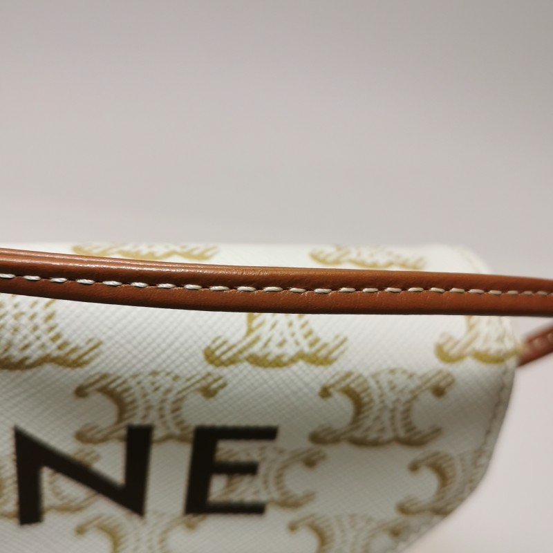 Celine Triomphe 凱旋門 牛皮 字母Logo 三角 斜背包-9