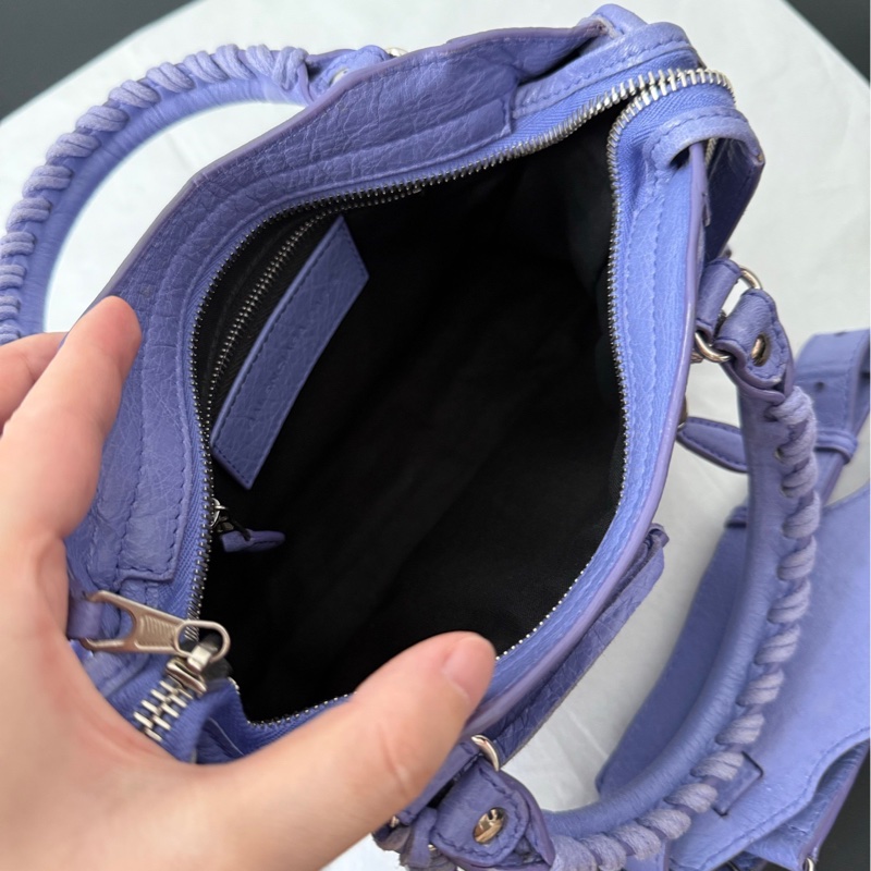 Balenciaga 巴黎世家 紫色機車包mini city-13