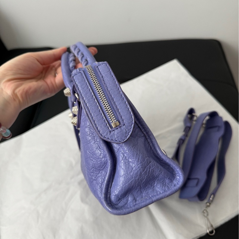 Balenciaga 巴黎世家 紫色機車包mini city-15