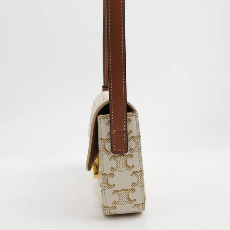 Celine Triomphe 凱旋門 Teen 牛皮 Logo插扣 斜挎包 單肩包-2