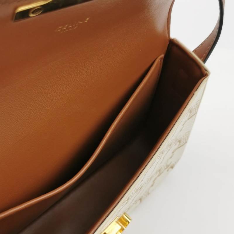 Celine Triomphe 凱旋門 Teen 牛皮 Logo插扣 斜挎包 單肩包-3