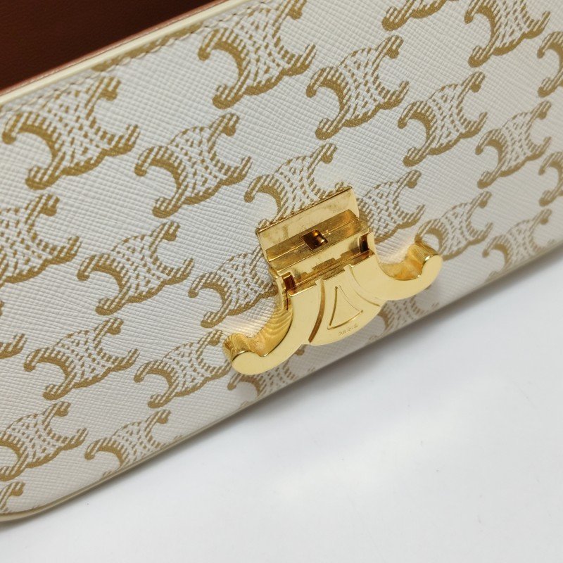 Celine Triomphe 凱旋門 Teen 牛皮 Logo插扣 斜挎包 單肩包-10