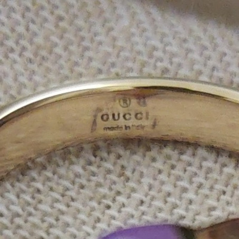 Gucci 橙+紫心形閃電吊墜互扣雙G戒指-7