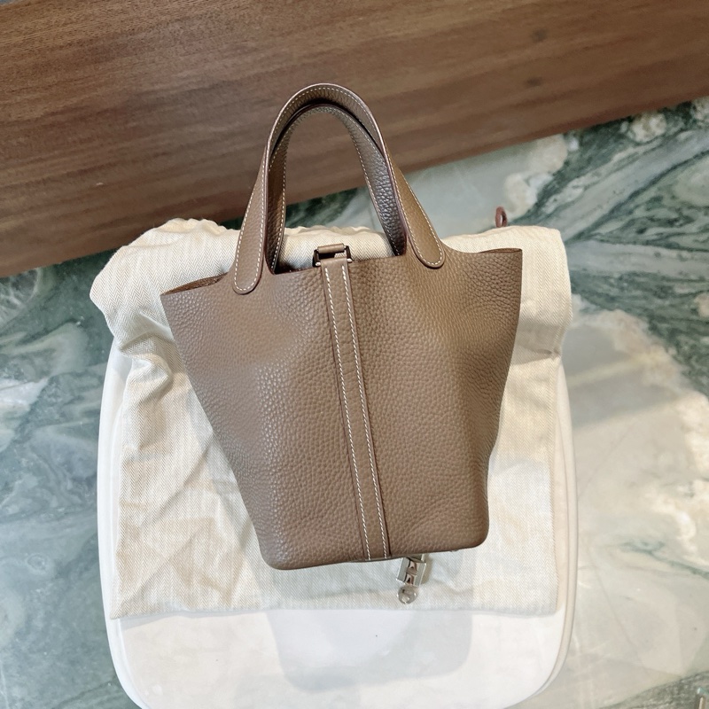 Hermes Picotin 18 愛馬仕 菜籃子 大象灰銀扣-0