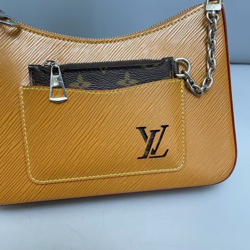 LV路易威登 Marelle焦糖色水波紋子母包肩背包 晶片款-7