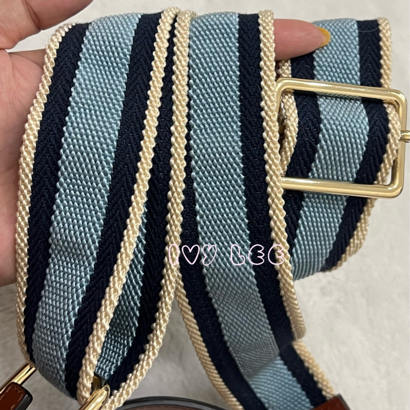 CHLOE MINI CHLOE C 條紋織帶拼小牛皮 手提包 斜背包 焦糖棕 正品 二手精品-6