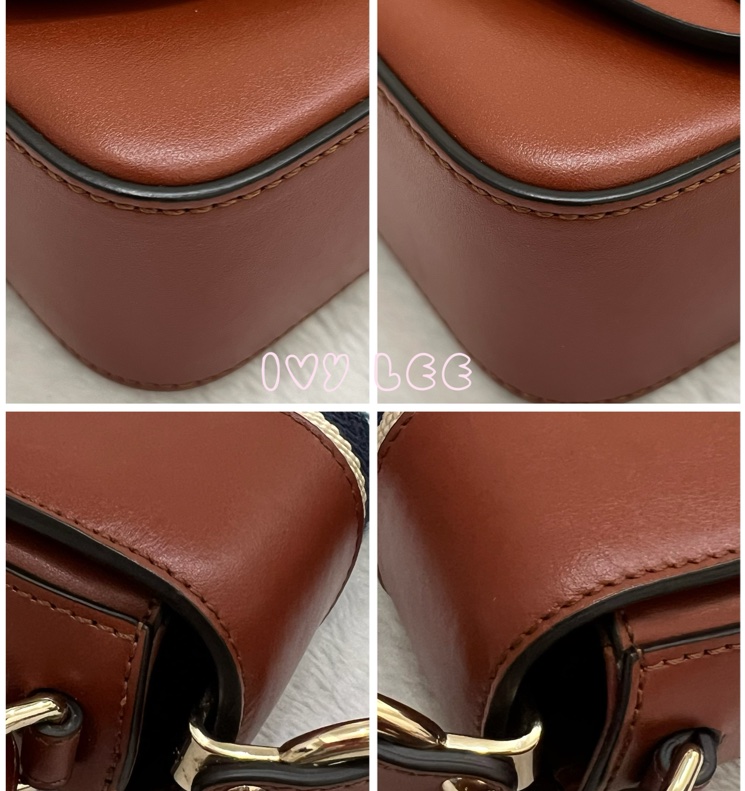 CHLOE MINI CHLOE C 條紋織帶拼小牛皮 手提包 斜背包 焦糖棕 正品 二手精品-13