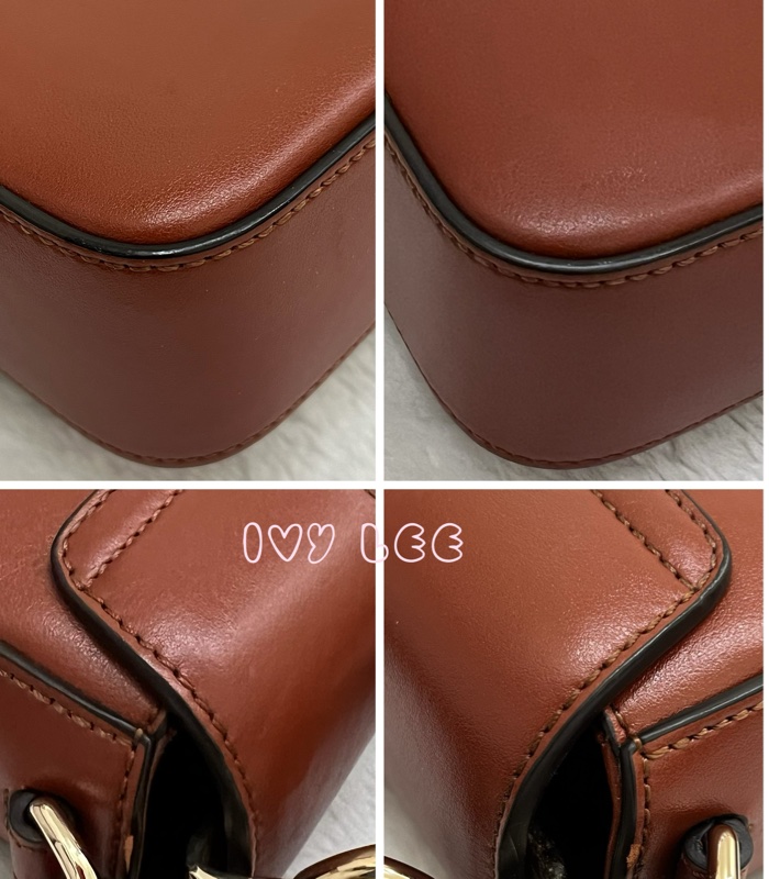 CHLOE MINI CHLOE C 條紋織帶拼小牛皮 手提包 斜背包 焦糖棕 正品 二手精品-14