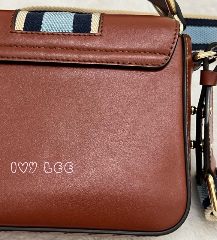 CHLOE MINI CHLOE C 條紋織帶拼小牛皮 手提包 斜背包 焦糖棕 正品 二手精品-22