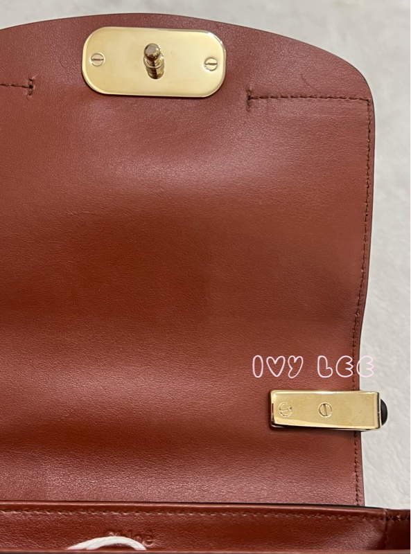 CHLOE MINI CHLOE C 條紋織帶拼小牛皮 手提包 斜背包 焦糖棕 正品 二手精品-23