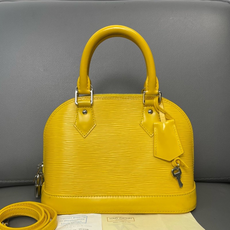LV/路易威登 Alma Epi水波紋貝殼包黃色肩背包手提包-0