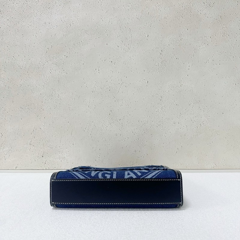 Burberry 丹寧Pocket牛仔印花藍色口袋包 郵差包肩背包-2