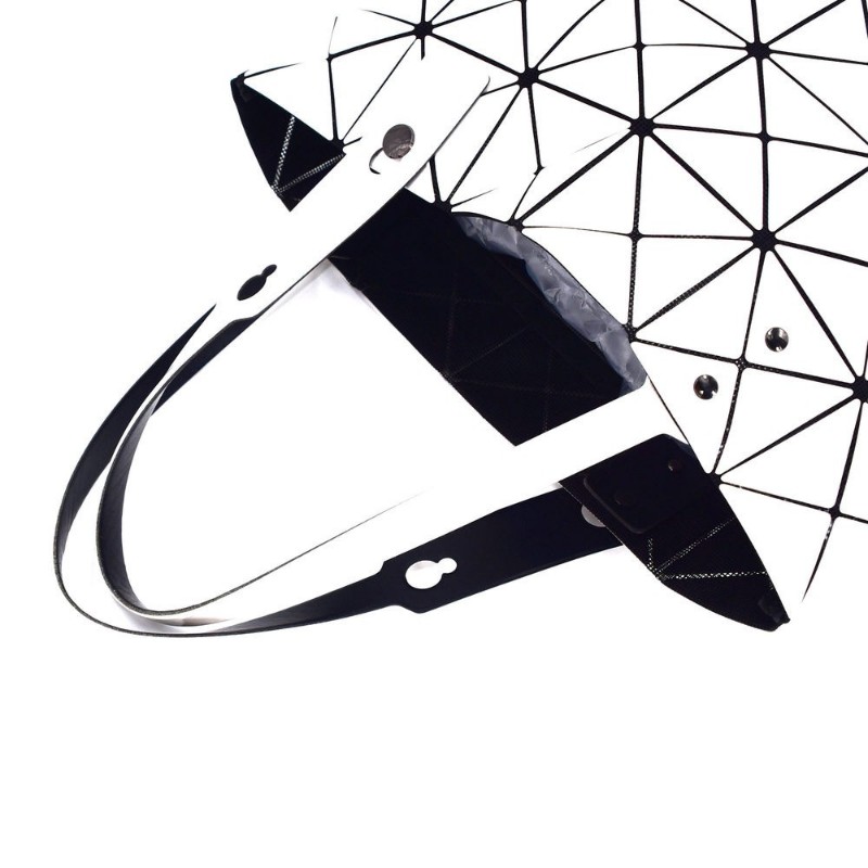 ISSEY MIYAKE三宅一生Lucent系列六格白色PVC托特包手提包挎包手袋-3