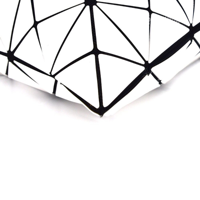 ISSEY MIYAKE三宅一生Lucent系列六格白色PVC托特包手提包挎包手袋-5