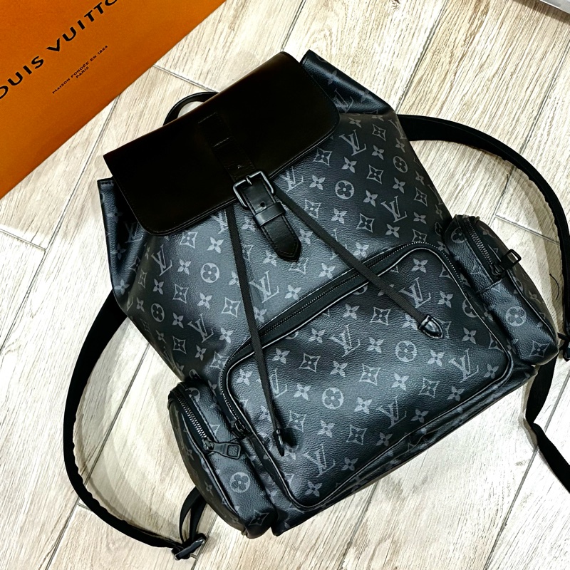 Louis Vuitton 黑老花Trio男士後背包-0