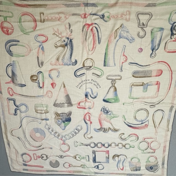 Hermes 愛馬仕 140x140羊絨披肩圍巾 inventaire poétique pour un conte sellier-4