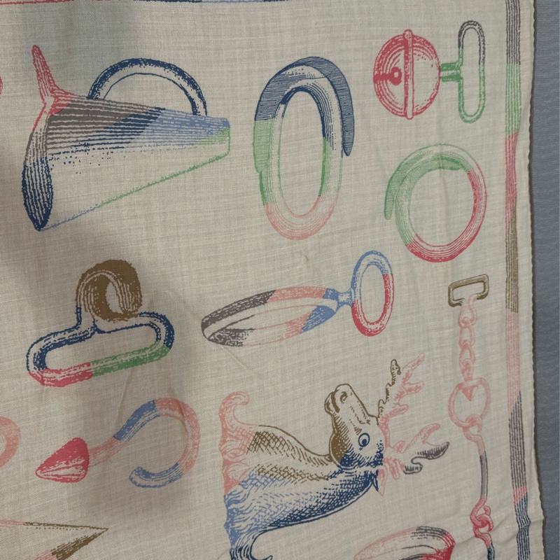 Hermes 愛馬仕 140x140羊絨披肩圍巾 inventaire poétique pour un conte sellier-7