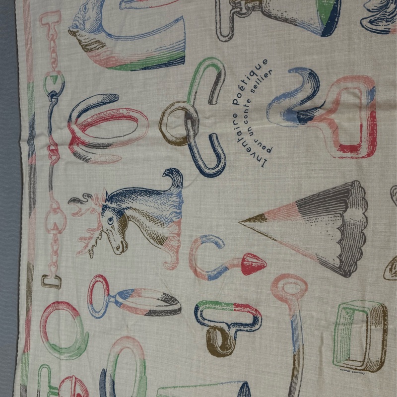 Hermes 愛馬仕 140x140羊絨披肩圍巾 inventaire poétique pour un conte sellier-9