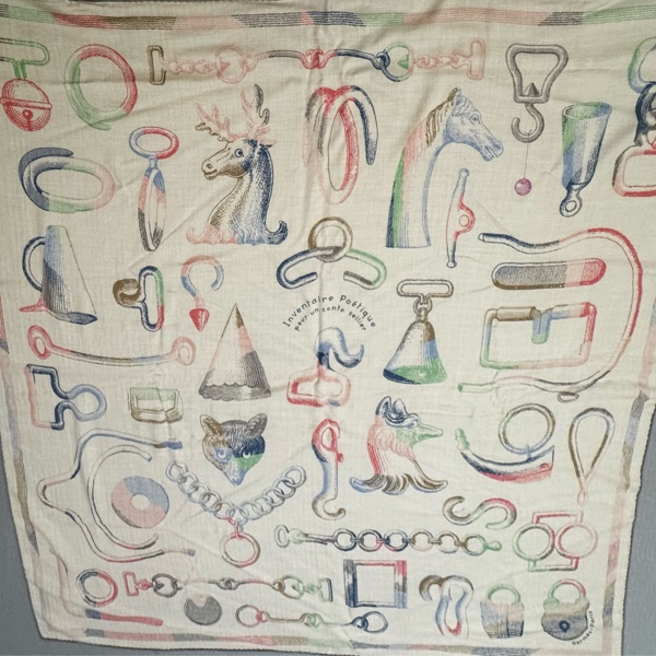 Hermes 愛馬仕 140x140羊絨披肩圍巾 inventaire poétique pour un conte sellier-10