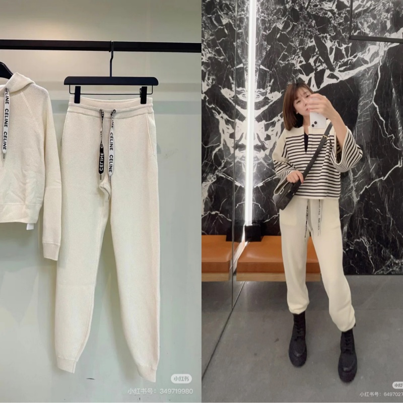 全新🈶️25年台灣購證❤️Celine #羊毛 #山羊絨 #cashmere #長褲。-0
