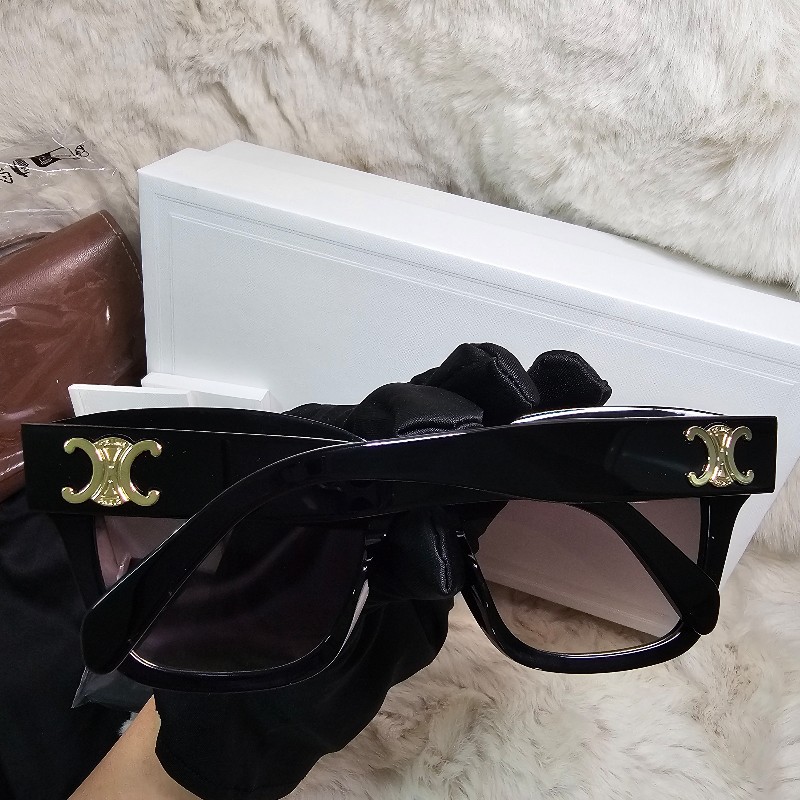 全新 CELINE 凱旋門金飾 墨鏡 可贈鼻墊 黑框金標 太陽眼鏡 附真皮眼鏡盒-14