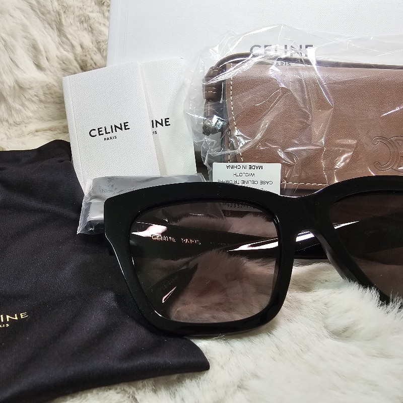 全新 CELINE 凱旋門金飾 墨鏡 可贈鼻墊 黑框金標 太陽眼鏡 附真皮眼鏡盒-15