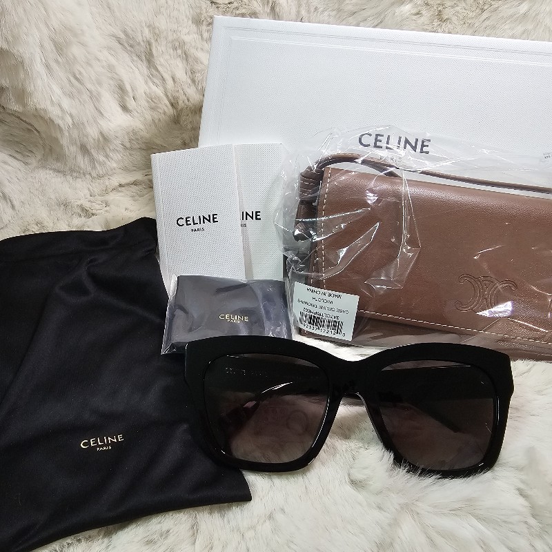 全新 CELINE 凱旋門金飾 墨鏡 可贈鼻墊 黑框金標 太陽眼鏡 附真皮眼鏡盒-2