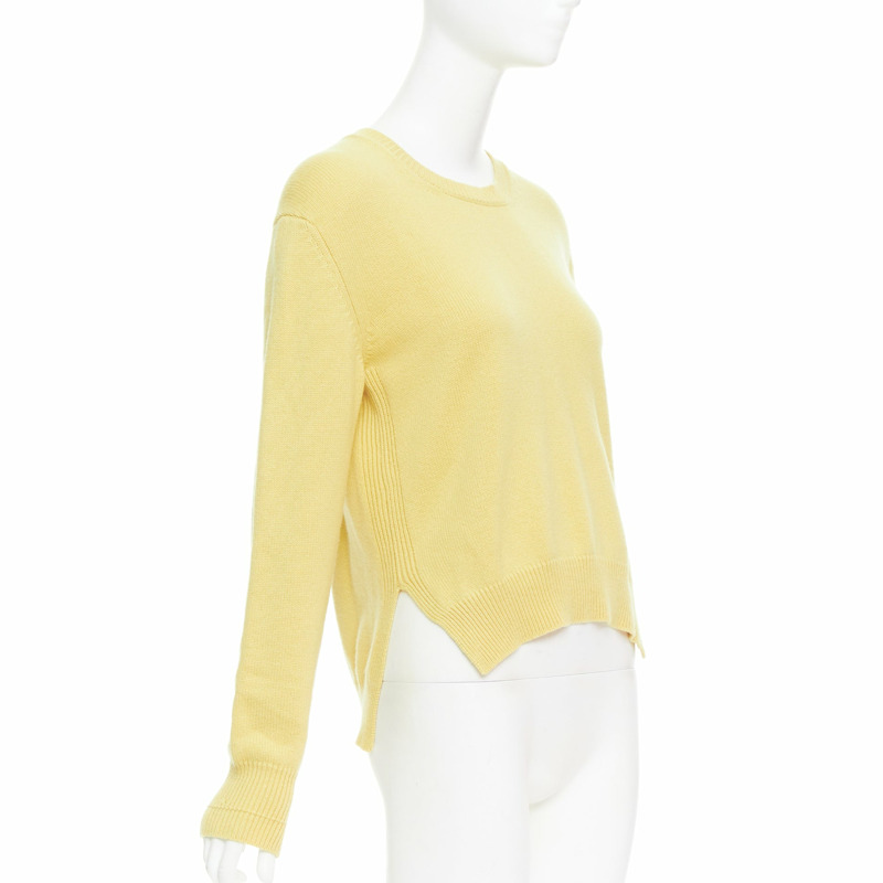 OLD CELINE Phoebe Philo yellow cashmere anagram logo sweater S-0