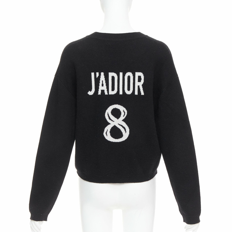 CHRISTIAN DIOR JADIOR 8 black cashmere blend pullover sweater FR36 S-0