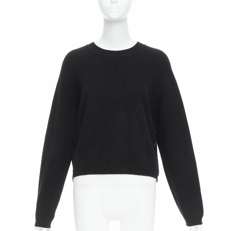 CHRISTIAN DIOR JADIOR 8 black cashmere blend pullover sweater FR36 S-1