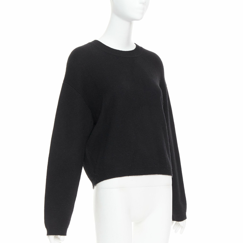 CHRISTIAN DIOR JADIOR 8 black cashmere blend pullover sweater FR36 S-2