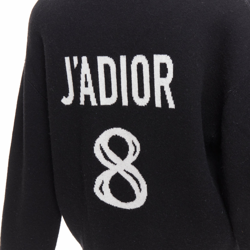 CHRISTIAN DIOR JADIOR 8 black cashmere blend pullover sweater FR36 S-5