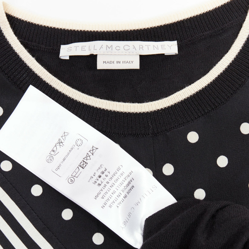 STELLA MCCARTNEY 2016 black white virgin wool silk trim long sleeve sweater-7