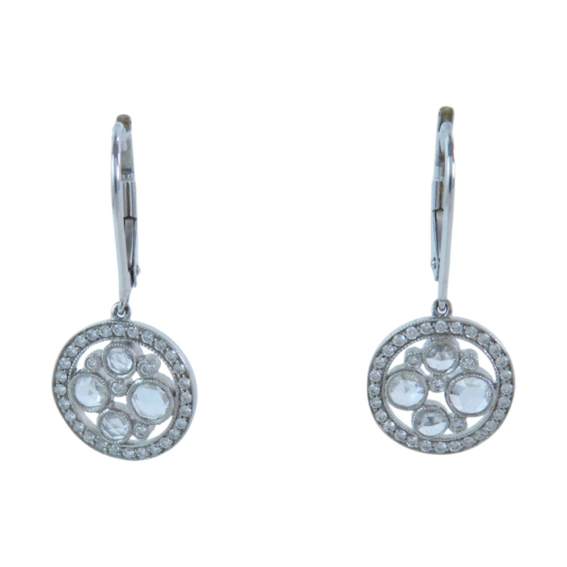 TIFFANY＆CO PT950鉑金Diamond Drop Earrings鑽石耳環-0