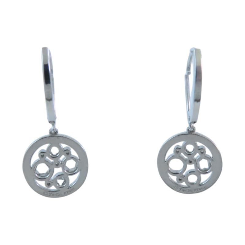 TIFFANY＆CO PT950鉑金Diamond Drop Earrings鑽石耳環-3