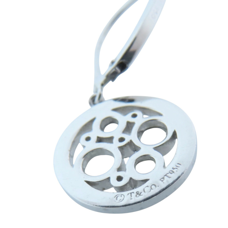 TIFFANY＆CO PT950鉑金Diamond Drop Earrings鑽石耳環-5