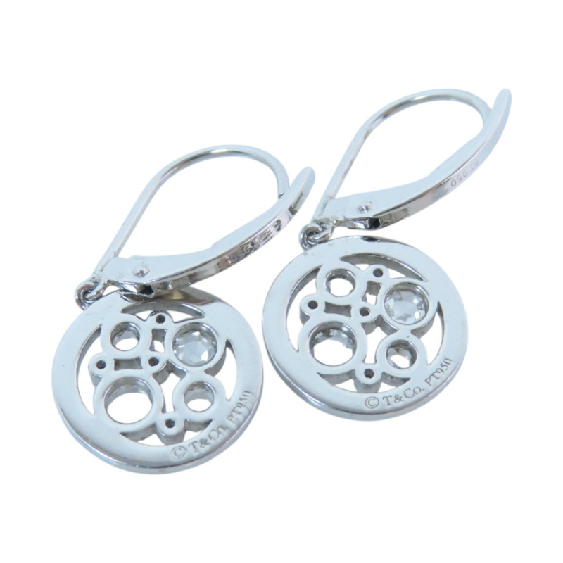 TIFFANY＆CO PT950鉑金Diamond Drop Earrings鑽石耳環-11