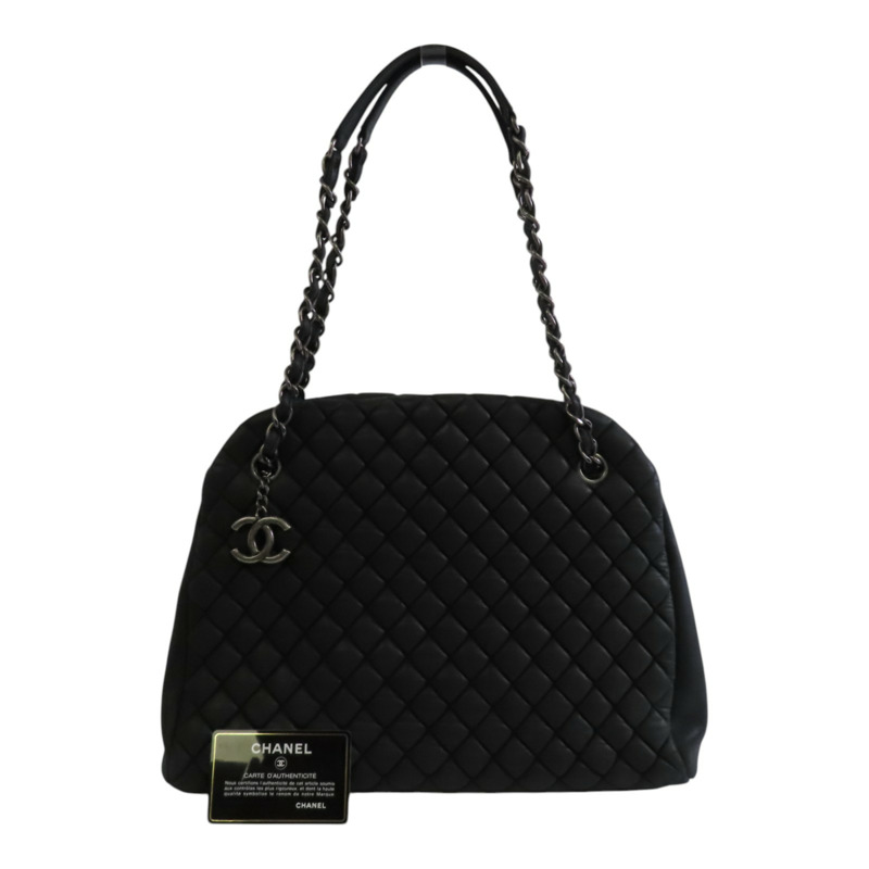 CHANEL 牛皮皮革Shoulder Bag銀扣鏈帶肩背袋-9