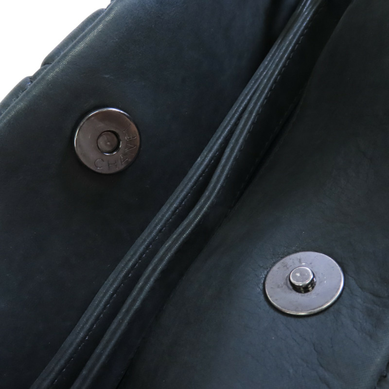 CHANEL 牛皮皮革Shoulder Bag銀扣鏈帶肩背袋-16