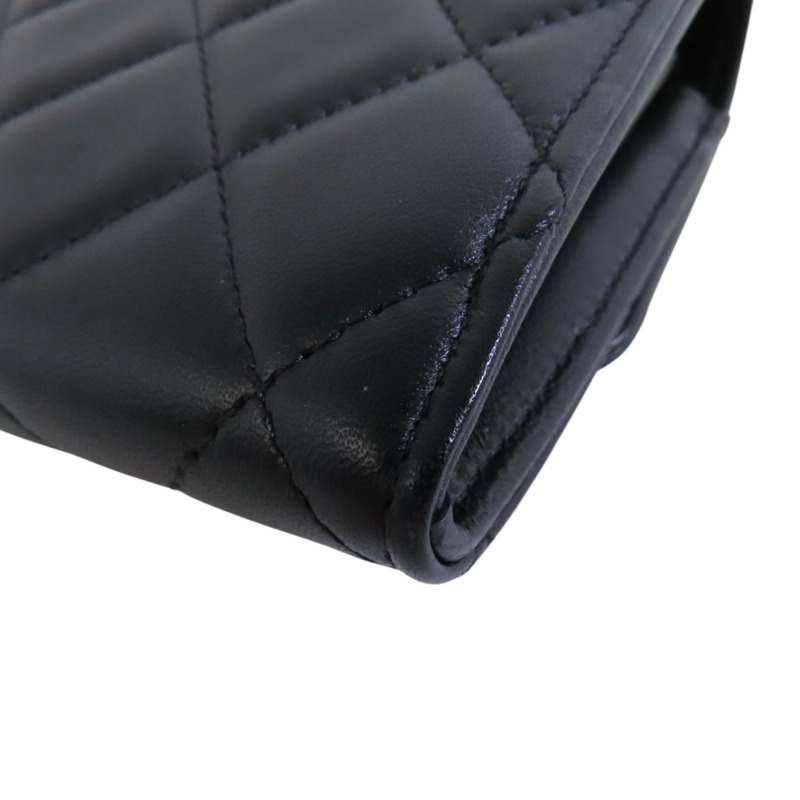 CHANEL 羊皮皮革Long Wallet金扣長錢包-13