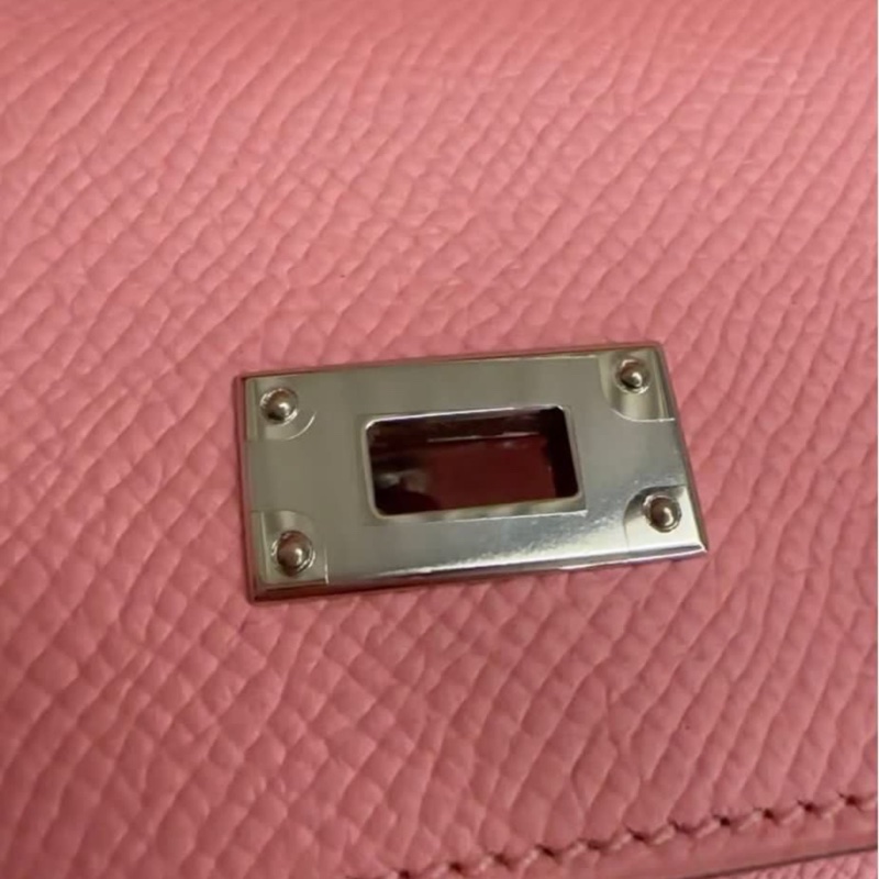 🌈Hermes💗Kelly Wallet💗奶昔粉銀扣🌟全新未使用閑置💗有盒🌟kelly🌟長銀包🌟已hold🌟-3