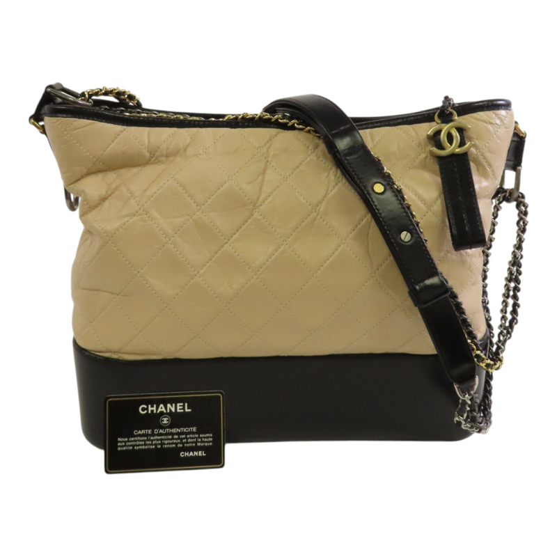 CHANEL 牛皮皮革Gabrielle Large金扣鏈帶肩背袋-9