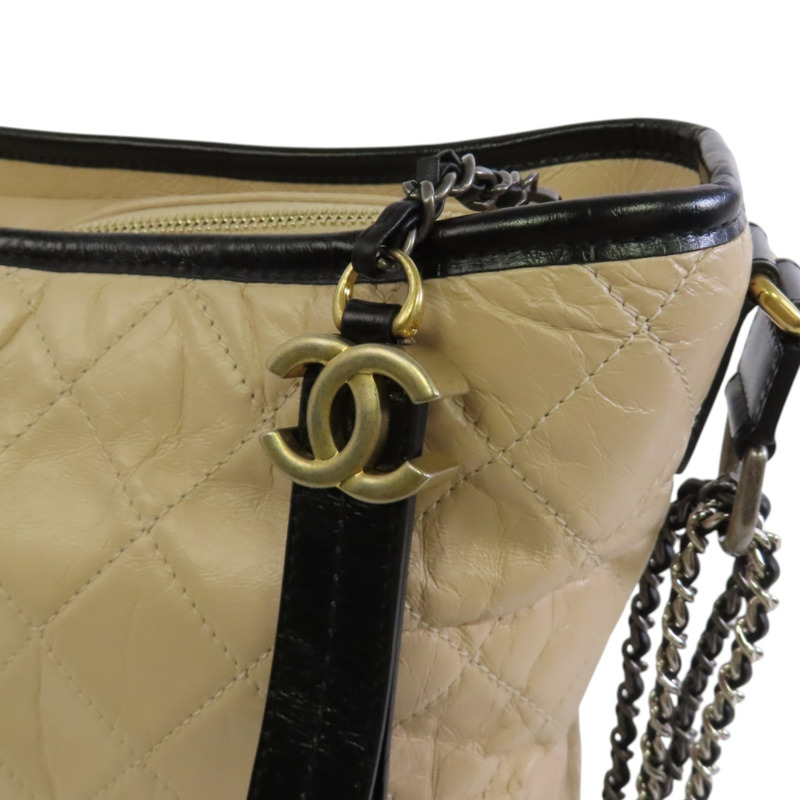 CHANEL 牛皮皮革Gabrielle Large金扣鏈帶肩背袋-14