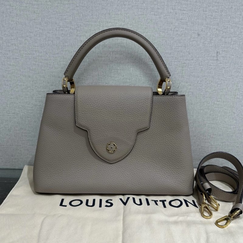 LV 大象灰Capucines中號手柄手提斜背包 31*20*11 99新配件塵袋-0