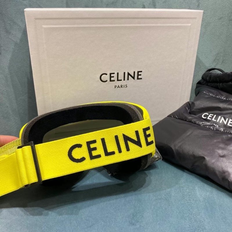 Celine 滑雪鏡 黃/粉 不限頭圍 男女適用 全新全配-5