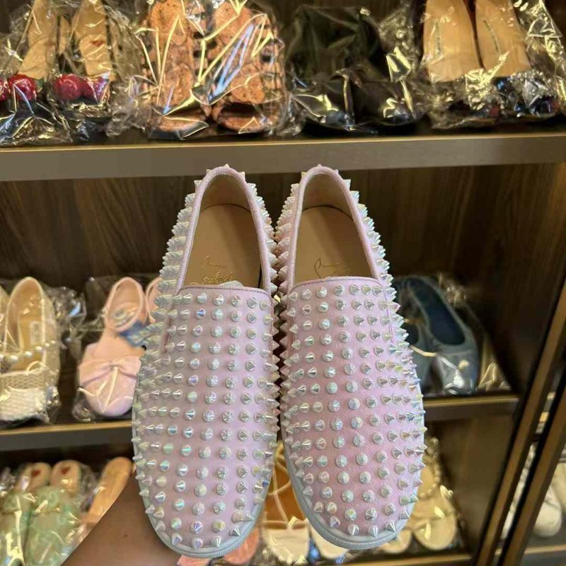 Christian louboutin 休閒鞋 限量珍珠多彩釘 35號 原價近五萬 全新閒置-1